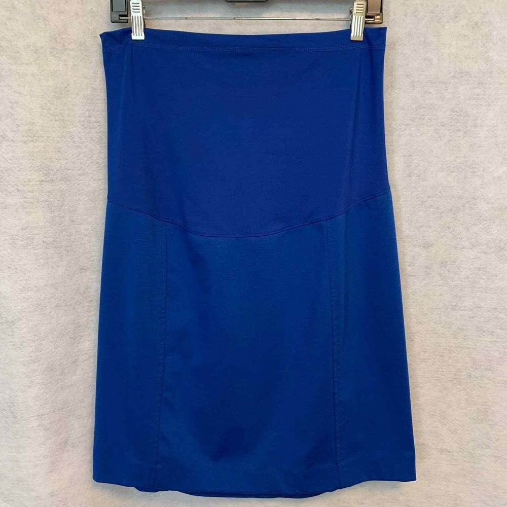 Maternity Pencil Skirt Women Royal Blue Good Over Belly Stretch Knit